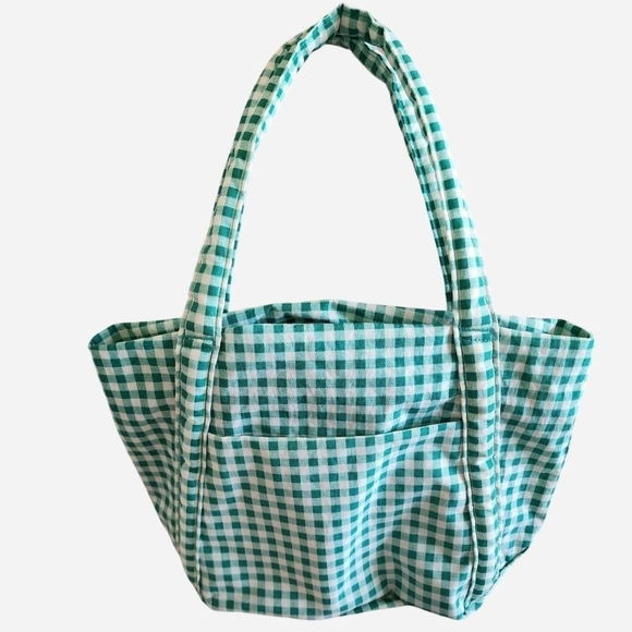 BAGGU Handbags - BAGGU Green Gingham Tote
